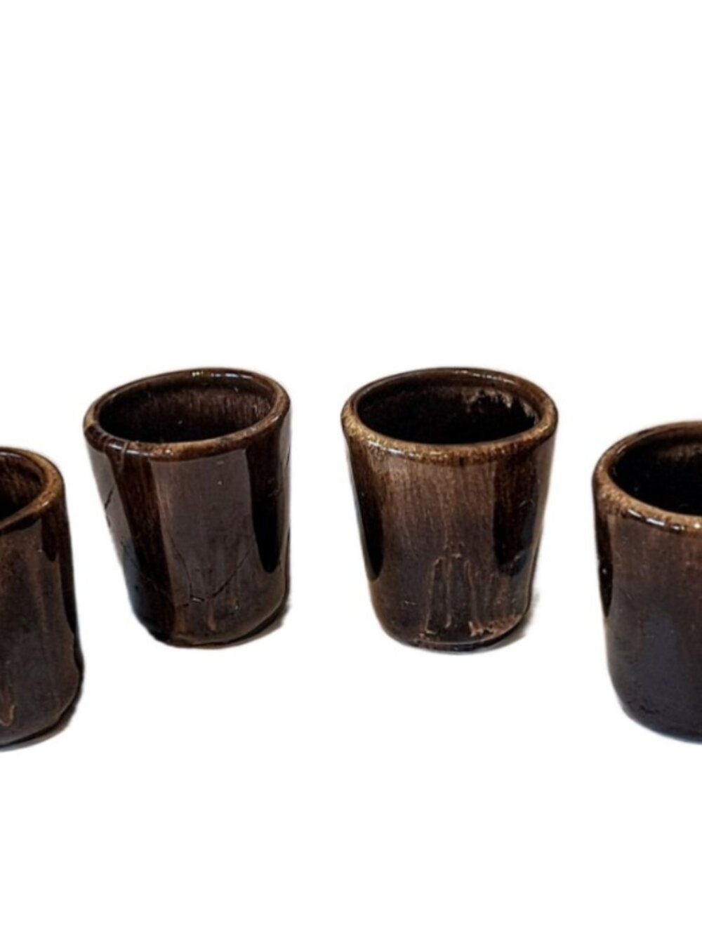 4 Vintage Lefton? Salt Fired Saki Cups 1 ½” Japan EUC